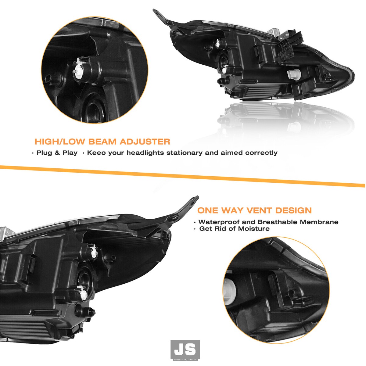 Headlight For Nissan Versa Note 2017-2019 Hatchback Halogen Left Driver Side Black Housing