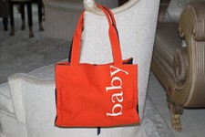 Kate Spade vintage canvas orange Bag Tote Quinn Diaper Baby  purse