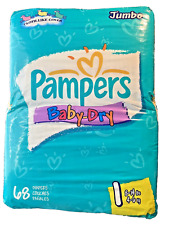 Pampers Baby Dry Jumbo Diapers VTG Vintage 2000 68 ct Sealed