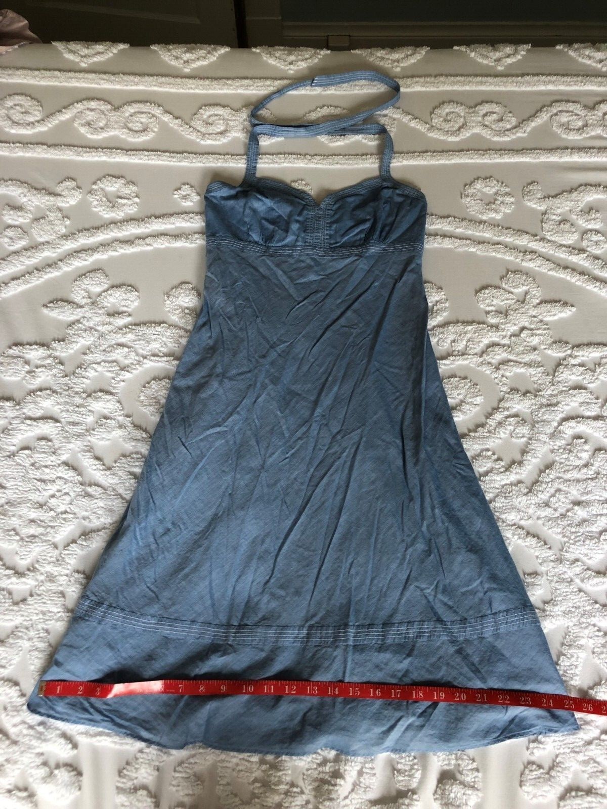 Halter Dress Pullover Halter Neck Light Blue Lined Size 2 Ann Taylor