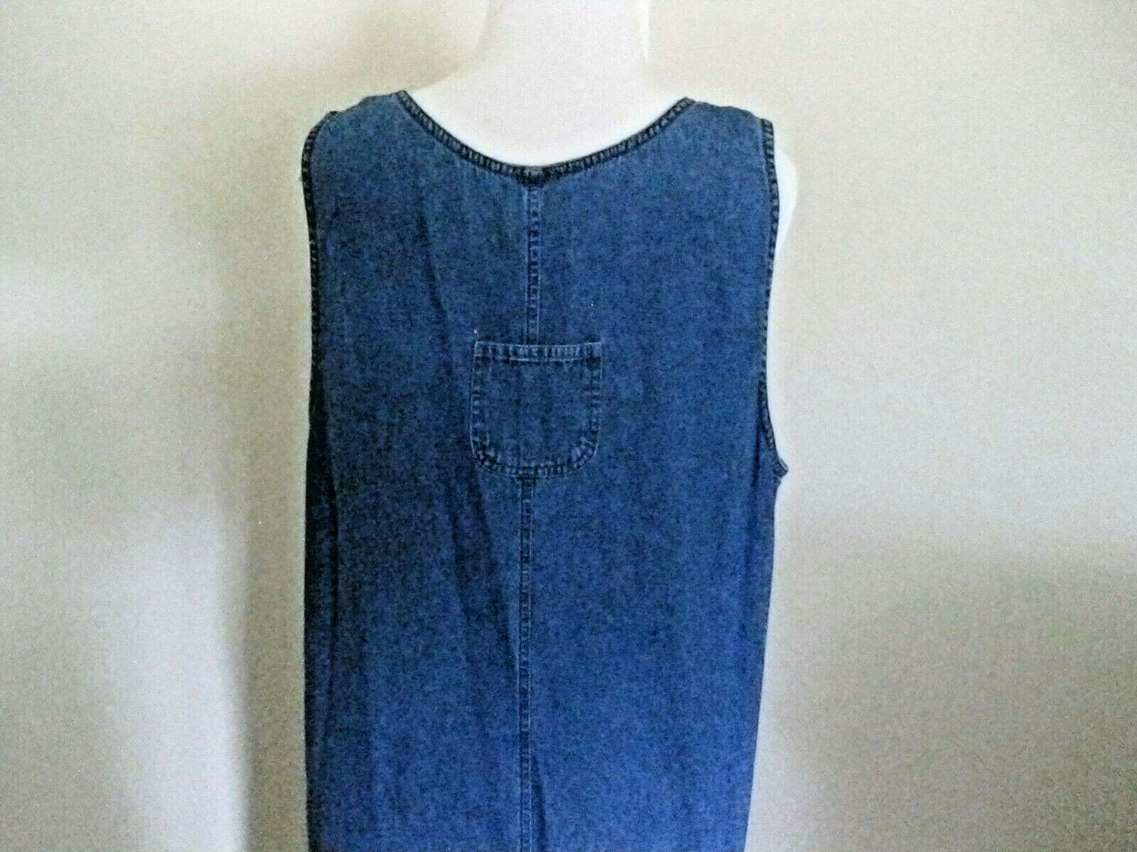 Basic Editions Large Blue Denim Maxi Jumper Dress… - image 7