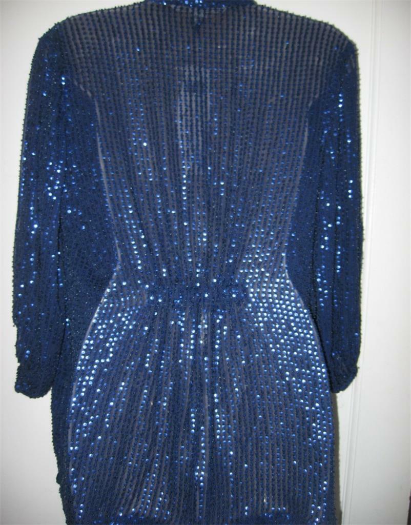 Veste Brodée Sequins DVF Diane Von Furstenberg Brady - Taille 6, Bleu Marine, Neuve Avec étiquettes