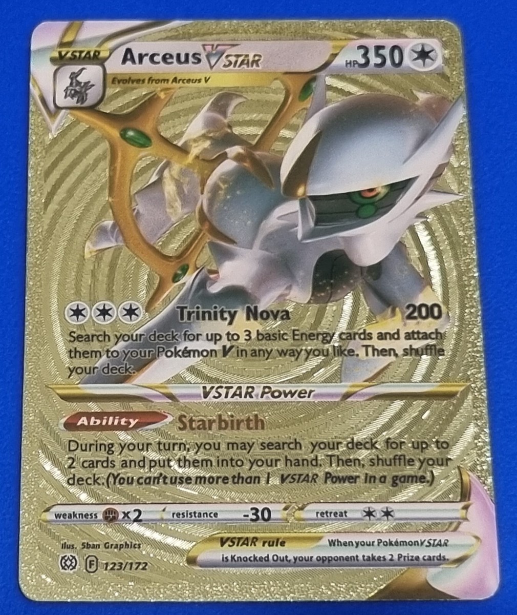 arceus pokemon card v star Arceus Vstar HP350 Gold Color English Pokemon Card