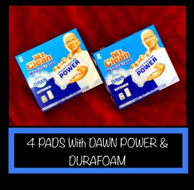 #ad #ad 4 Pads : Mr.Clean Magic Eraser KITCHEN w DAWN Grease Fighting Power amp; Durafoam $9.99