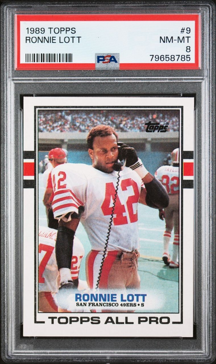 1989 Topps Ronnie Lott All Pro #9 San Francisco 49ers PSA 8 NM-MT
