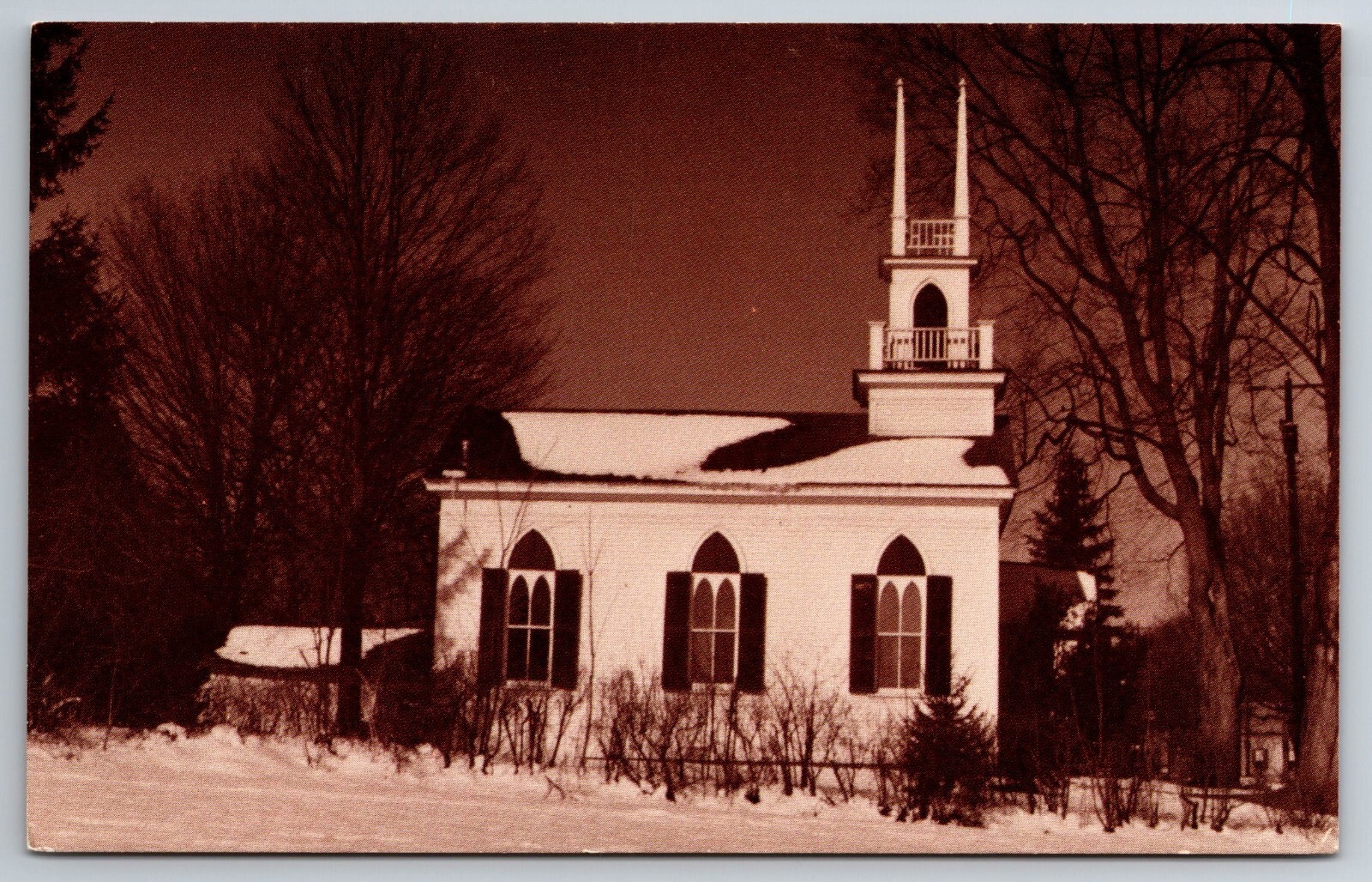 Vintage Postcard OH Peninsula Bronson Church Snow Winter Scene 2993 eBay