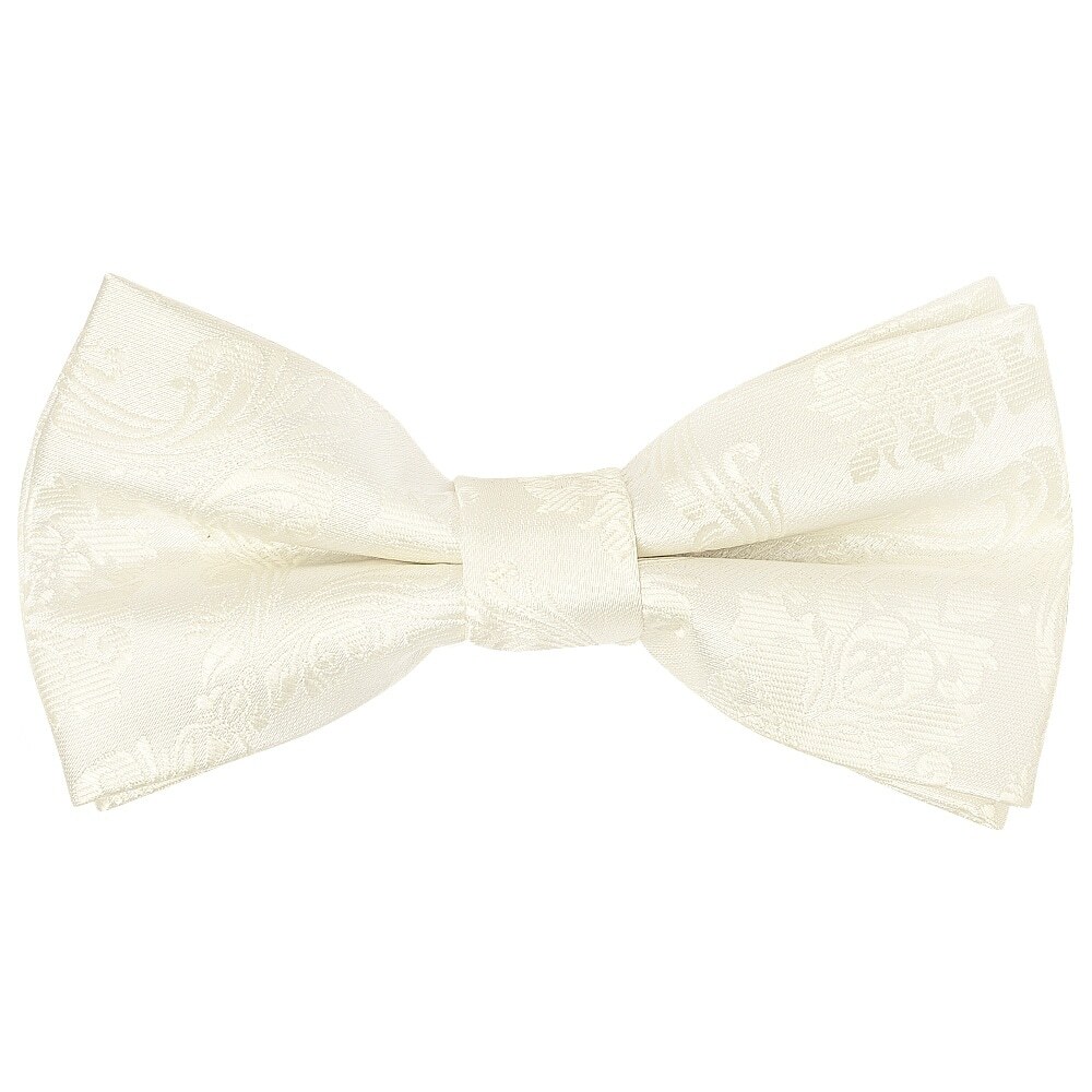 Pre Tied Ivory Paisley Boys Bow Tie Age 18 Months-3 Years Children's Wedding Tie