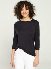 V by Very Ladies BLACK Raglan Three Quarter Sleeve Top - Size 10 – BRAND NEW