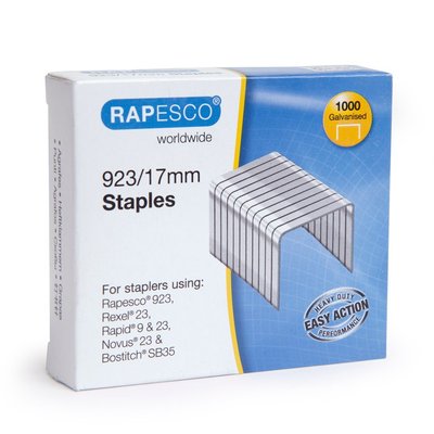 Rapesco 923/17mm Klammern Hartdraht Verzinkt Klammern Box 1.000 Code: 1240