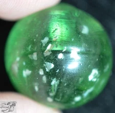 Handmade Green Mica Marble, Filament Core, 3/4 in, Near Mint+, Germany, S898