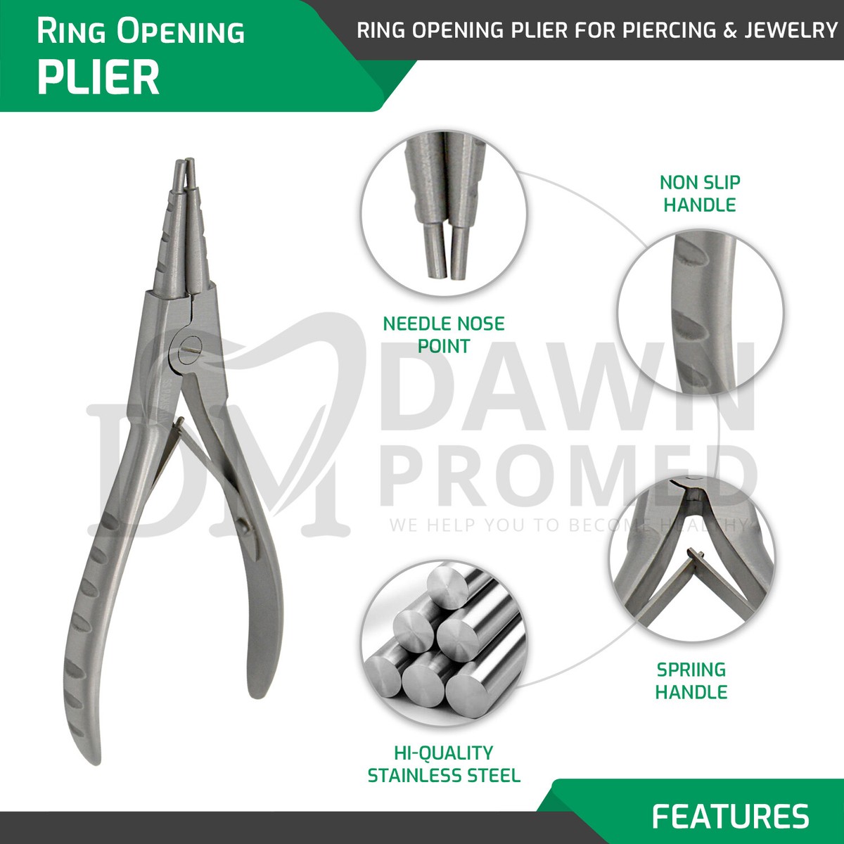 7 PC Body Piercing Instruments Kit Outils Pennington Éponge - Foto 2