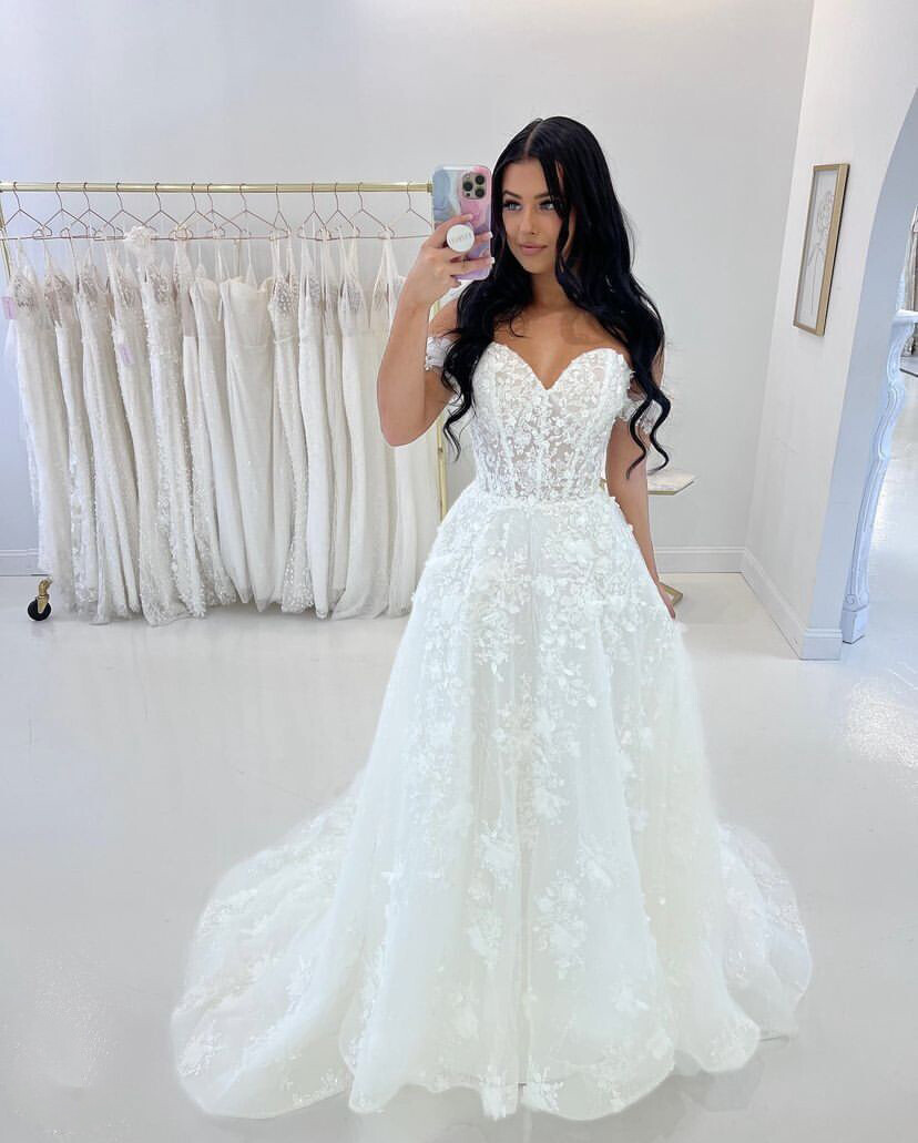 shoulder wedding princess ball gown corset wedding dress Elegant Floral Lace Corset Square Neckline Turkish Wedding Dress 38