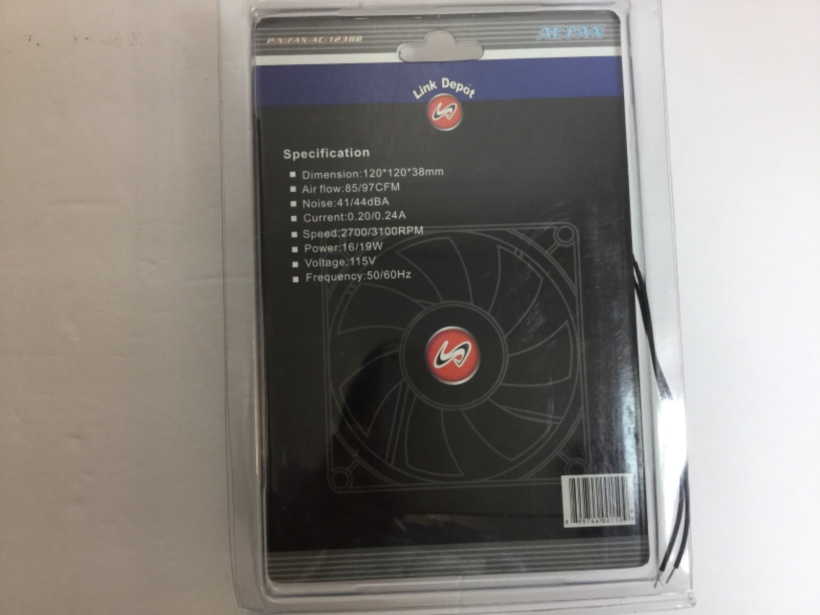 Link Depot Cooling Fan Ball Bearing PC Computer Case Metal 120x120x38mm AC 115V