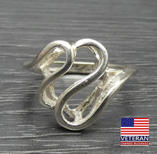 Vintage Sterling Silver Unique Curved Open Split Band Wider Ring Size 7.75