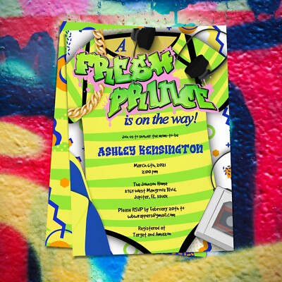 Fresh Prince Baby Shower Invitation, 90s Party, Prince Baby Shower, Baby Boy