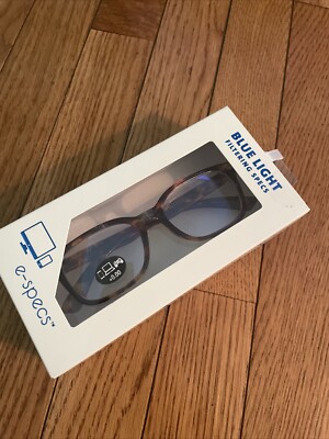 E-specs Blue Light Filtering Glasses +0.00 Power Clear Brown Computer Gaming