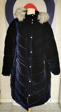 Bnwt Womens Joanna Hope Padded Velour Parker Metallic Blue Size Uk32 (h6)