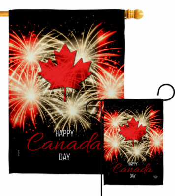 Firework Canada Day Garden Flag Provinces Regional Decorative Yard House Banner