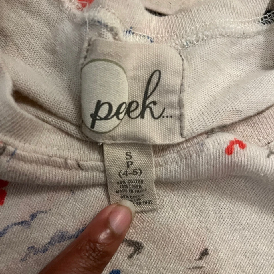 Camiseta Peek Abstracta Acuarela Artística Garabato Floral Talla Pequeña (4-5Y) Foto 4 de 4