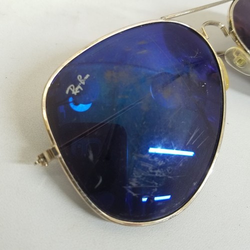 Vintage Rayban Aviator Sunglasses Gold Blue Used for Parts or Refurb - Picture 10 of 16