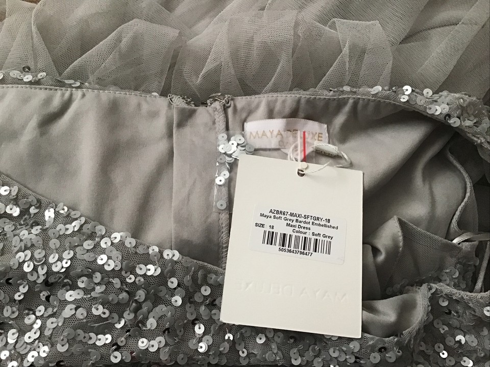 Maya Deluxe Vrouwen Midaxi Jurk Dames Mouwloze Pailletten Hoge Empire Taille Tule Versierd voor Bruiloft Gast Bal Bruidsmeisje, Woestijnroos, 50