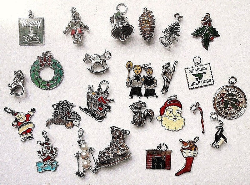 Vintage Sterling Silver & Enamel CHRISTMAS COLLECTION 25 Charms