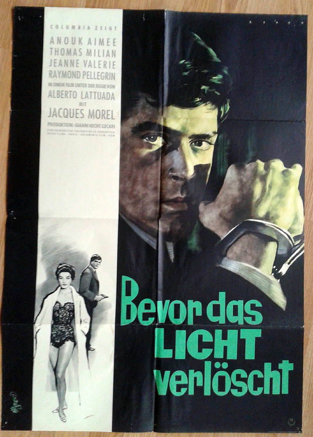 Tomas Milian UNEXPECTED L imprevisto 1961 German 1 sheet ANOUK AIMEE
