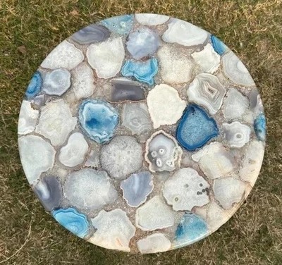 12'' Agate Stone Table Luxury Handmade Coffee Table for Living Room Decor