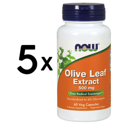 5 x NOW Foods Olive Leaf Extract, 500mg - 60 vcaps (139,97 EUR/kg)