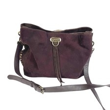 Harbour 2Nd Crossbody Chocolate Brown Suede Leather Brass Tone Studded Hobo Bag
