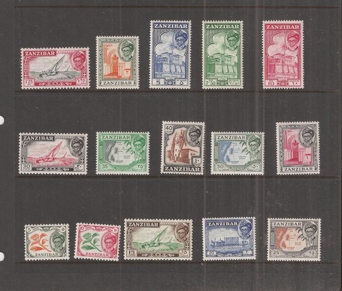 ZANZIBAR 1957 SET OF 15 sg358-72 mainly mnh