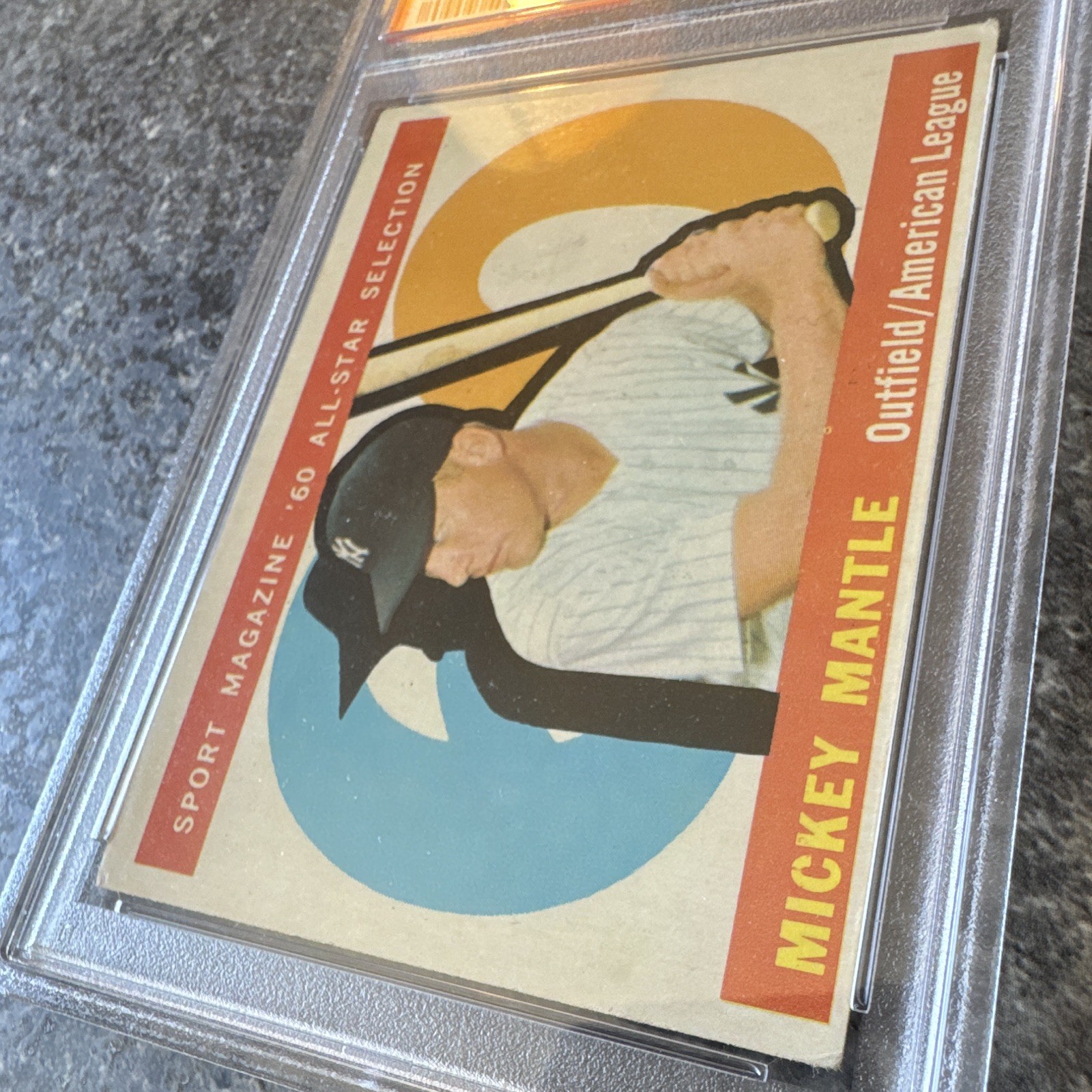 1960 topps mickey mantle 563 all-star yankees PSA 4 view 5