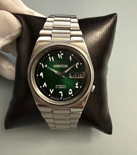 Vintage Seiko 5 Actus Arabic Automatic 21 Jewels Japan Day-Date