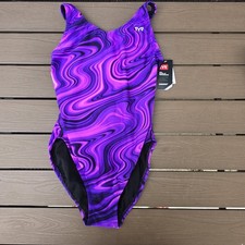 TYR Women's Durafast Elite Vitality Purple Maxfit One Piece Women Swim Sz 32 New