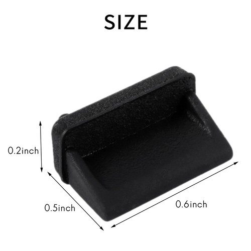 10 Pcs Silicone Port USB Fiche Antipoussière Prise Bouchon Noir T5N14643 - Photo 8/10