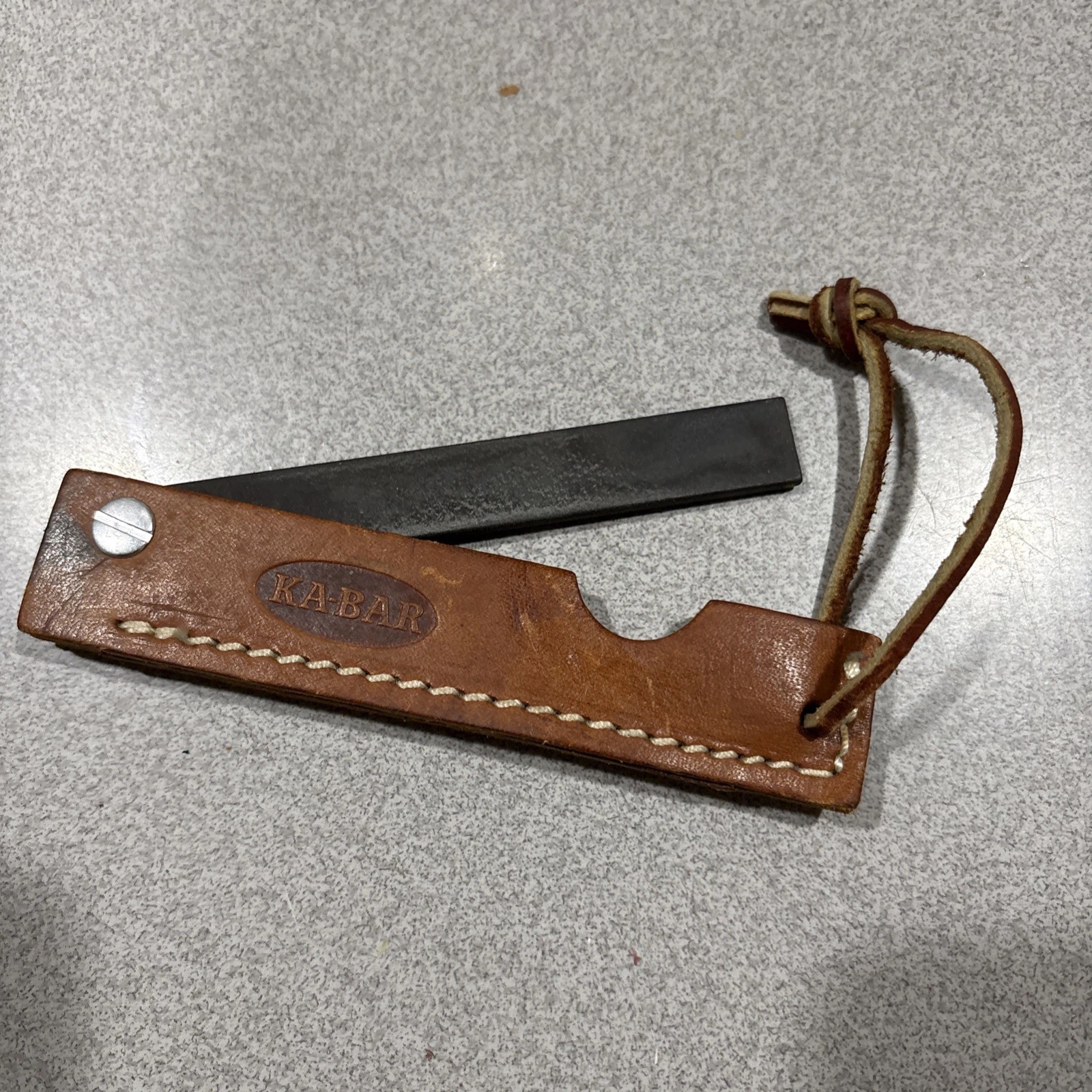 Vintage Ka-bar 5" Knife Sharpener With Leather Sheath