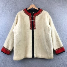 Vintage Rolf Drangsgaard Norway Handloomed 100% Virgin Wool Jacket Beige Size 42