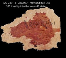 Redwood Burl Slab  Craft Wood  Table  DIY  R25-2431