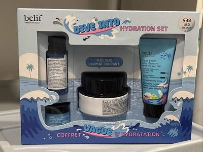 NIB FULL SIZE Belif Aqua Bomb Dive Into Hydration Set