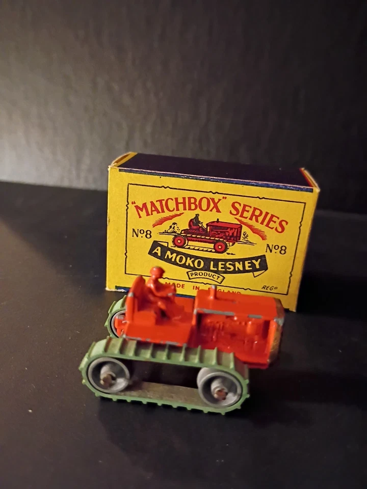 Matchbox #8A7  Caterpillar Tractor Rare Orange 1955 In  Crisp Original B2 Box - Image 4 of 4
