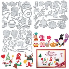 45pcs Gnome Die Cut Christmas Metal Die Cuts Cheerful Santa Cutting Dies for ...