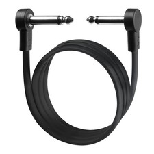 3ft Guitar Patch Cables, 1/4" TS Right Angle, Flat Pedal Cable