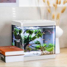 Small Fish Tank,5 Gallon Glass Aquarium Betta Fish Tank Starter Kit with Filter