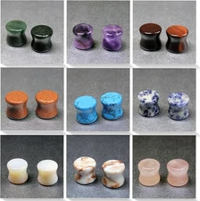 18PC Body Piercing Stone Plugs - Ear Stretching Kit - Gauges 4G (5mm) - Saddl...