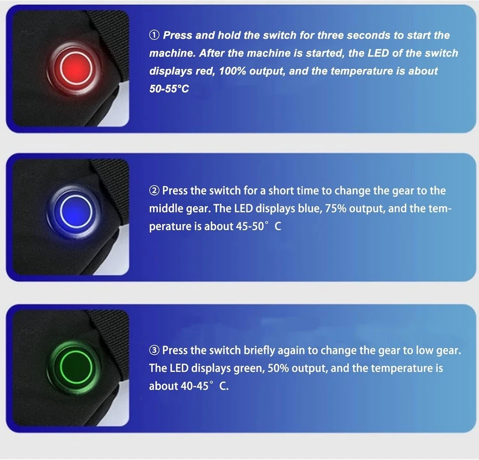 Guantes térmicos recargables para hombre calefacción eléctrica motocicleta guante pantalla táctil Foto 3 de 4