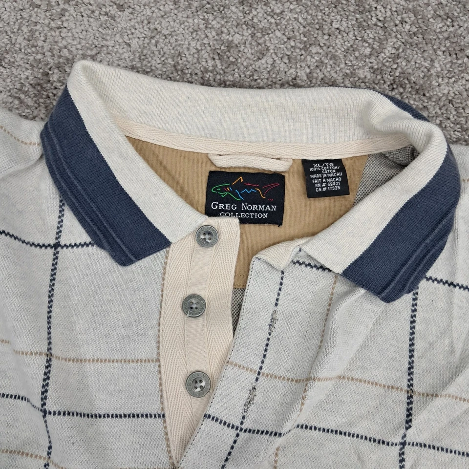 Camisa de hombre Greg Norman Collection 1/4 abotonada manga larga blanca X-grande Foto 2 de 4