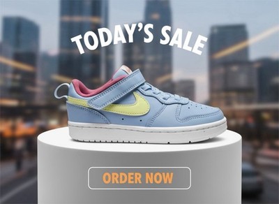 (339/8)Nike Court Borough Low Cobalt Bliss Lemon Twist Size 12 C