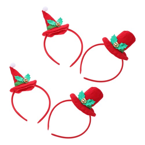 4 Pcs Christmas Headband Bride Child Hair Decor Mini Hat Hairbands