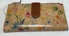 PATRICIA NASH Leather Prairie Rose Floral Wallet snap Closure