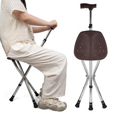Cane with Seat Folding Lightweight,Walking Stick Height Adjustment,Cane Chair...